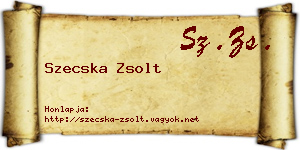Szecska Zsolt névjegykártya